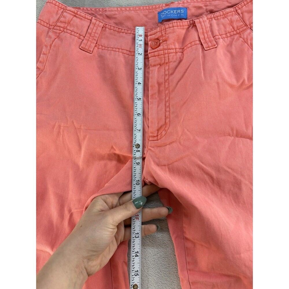Dockers Nouveau Fit Womens 12 Capris Dark Peach Cotton Blend Chino Stretch - Picture 6 of 9